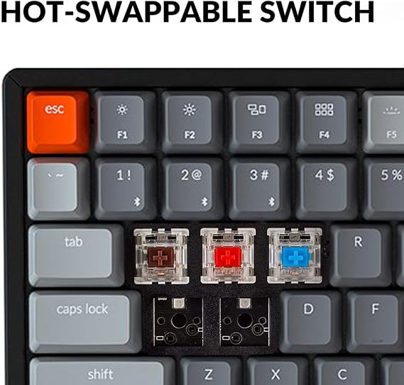 Keychron K4 Bluetooth Wireless Mechanical Keyboard RGB LED Backlit, Hot-swappable Compact 100 Keys USB Wired Computer Gaming Keyboard Aluminum Frame for Mac Windows, Gateron Brown Switch