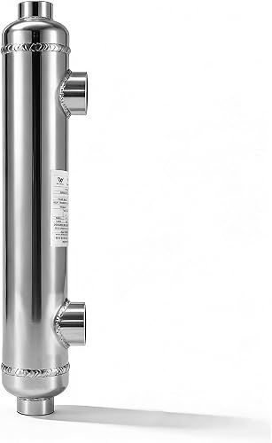 AB Swimming Pool Heat Exchanger 55kBtu Stainless Steel 316L Same Side Ports 1 1/2" & 1" FPT