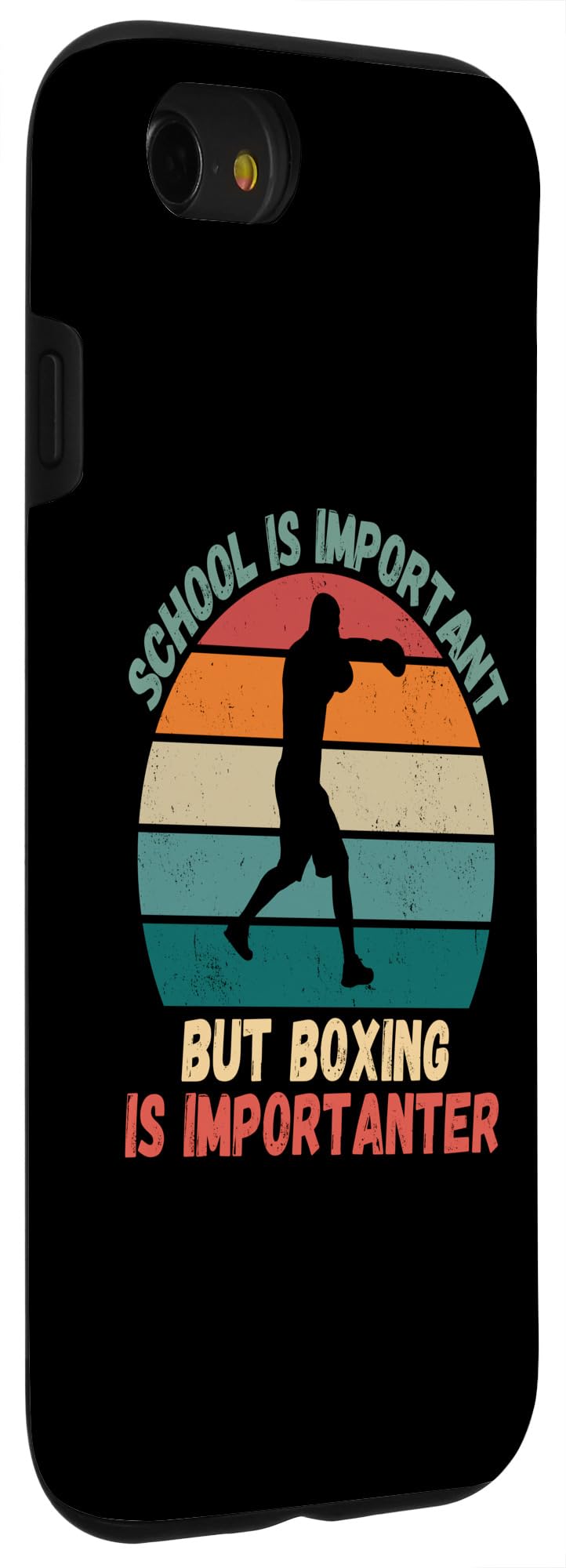 iPhone SE (2020) / 7 / 8 Retro School Is Important Boxing Is Importanter Boxing Case - Image 3