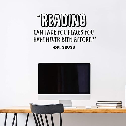Miniatura 2 de Vinilo adhesivo para pared  Reading Can Take You Places You Have Never Been Before  Dr. Seuss  18.5 x 29.9in  Moderno inspirador lindo adhesivo para