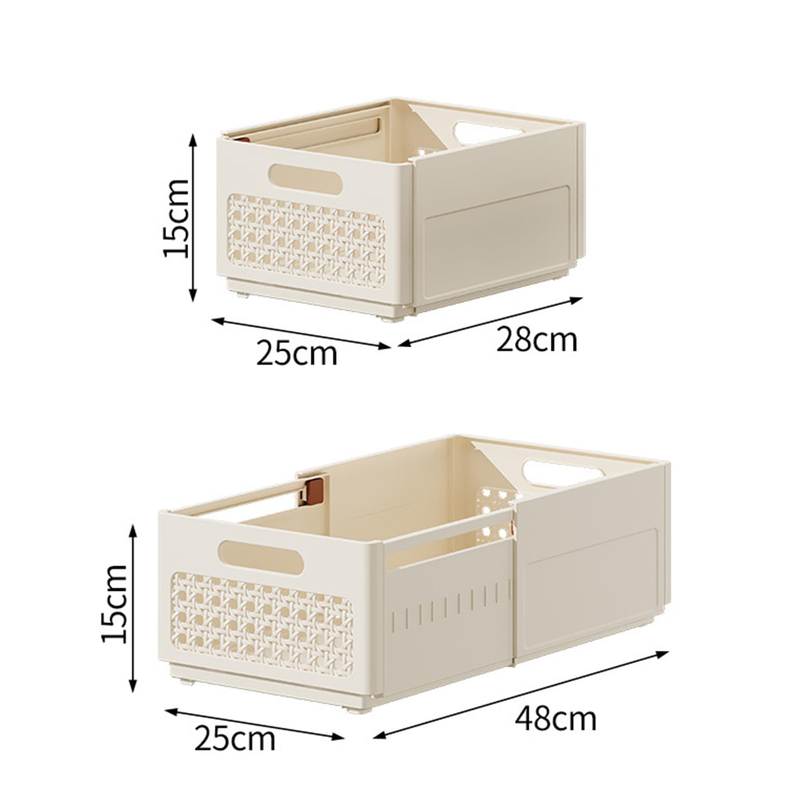 Verstellbare Aufbewahrungskörbe, stapelbar, Schubladen-Organizer für Schlafzimmer und Küche, einziehbar, passend für 28,9 cm bis 45,7 cm, platzsparende Lösung, 3 Stück