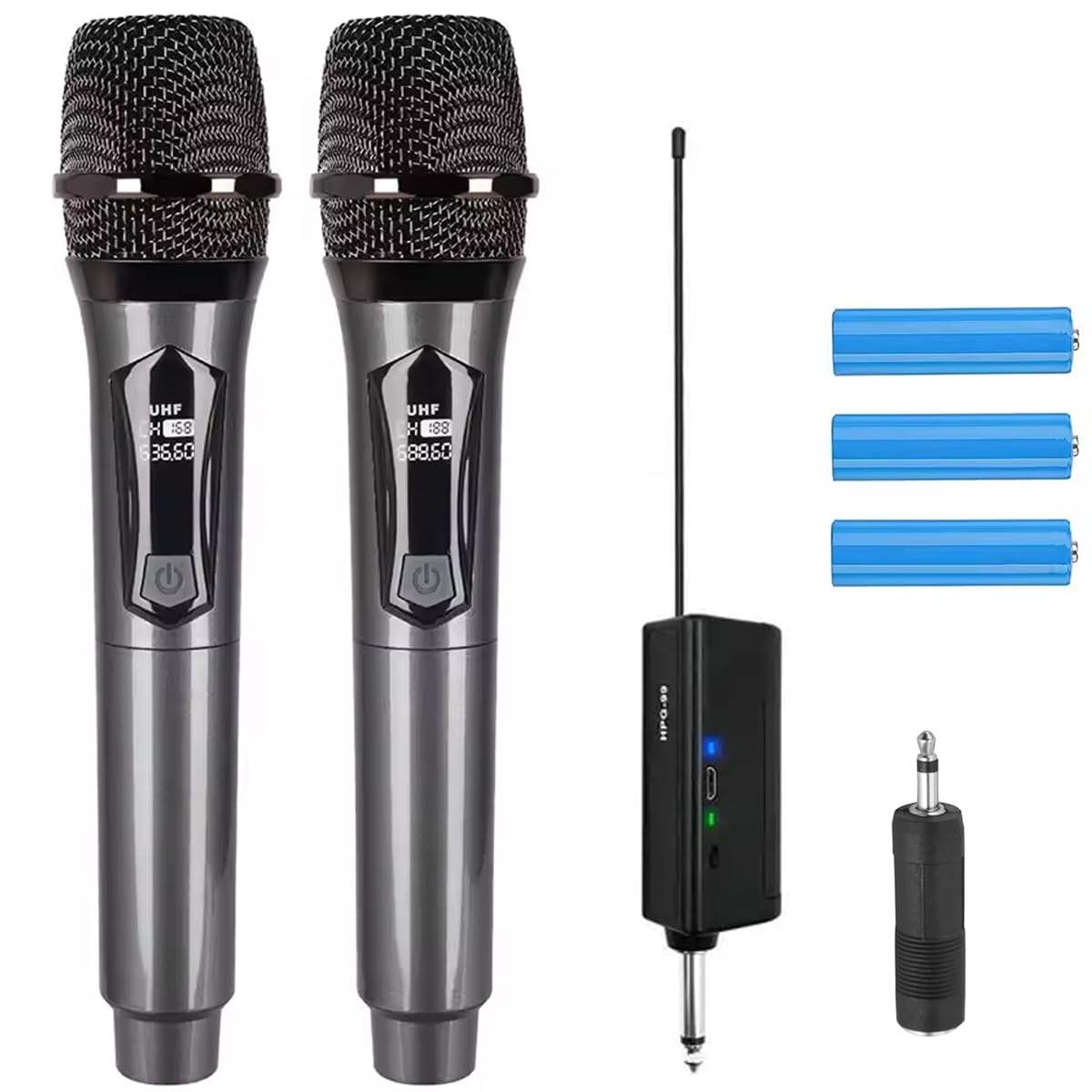 DEVICE OF URBAN INFOTECH UHF Wireless Microphone, Dual Wireless Mic, Handheld Dynamic Mic with Rechargeable Receiver Wireless Karaoke mic for Singing Jagran, Speech, Wedding, Party (160 ft+ Range)-image-48