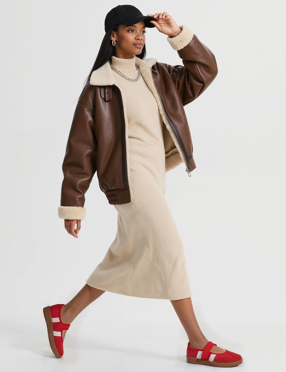 Sneakers for Women Comfortable Business Casual Tennis Shoes Lightweight Slip on Footwear Women's Fashion Retro Sneakers - Image 4