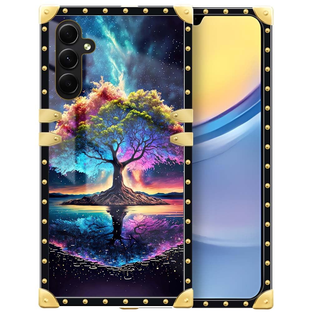DAIZAG Case Compatible with Samsung Galaxy A15,Phone Case for Girl Women Golden Soft Shockproof Cover,Life Tree Energy