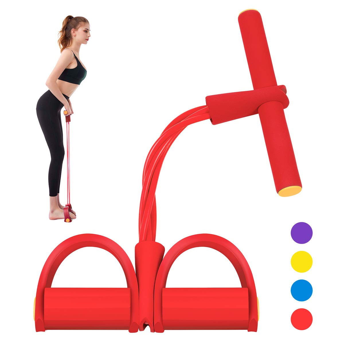 Segorts Pedal Resistance Band Fitness Elastic Pull Rope Super
