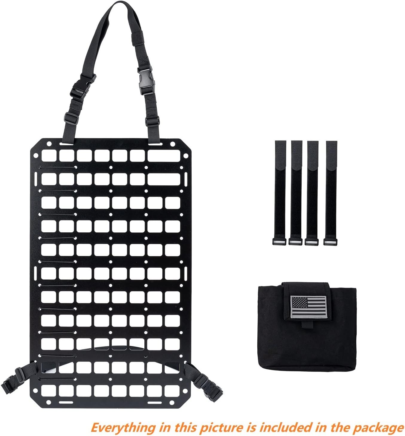 tacnex rigid molle panel for vehicle seat back organizer aluminum alloy plate for auto modular storage patrol car tactical gear edc pouch holder holster bag rack mount platform aluminium alloy seat back panel