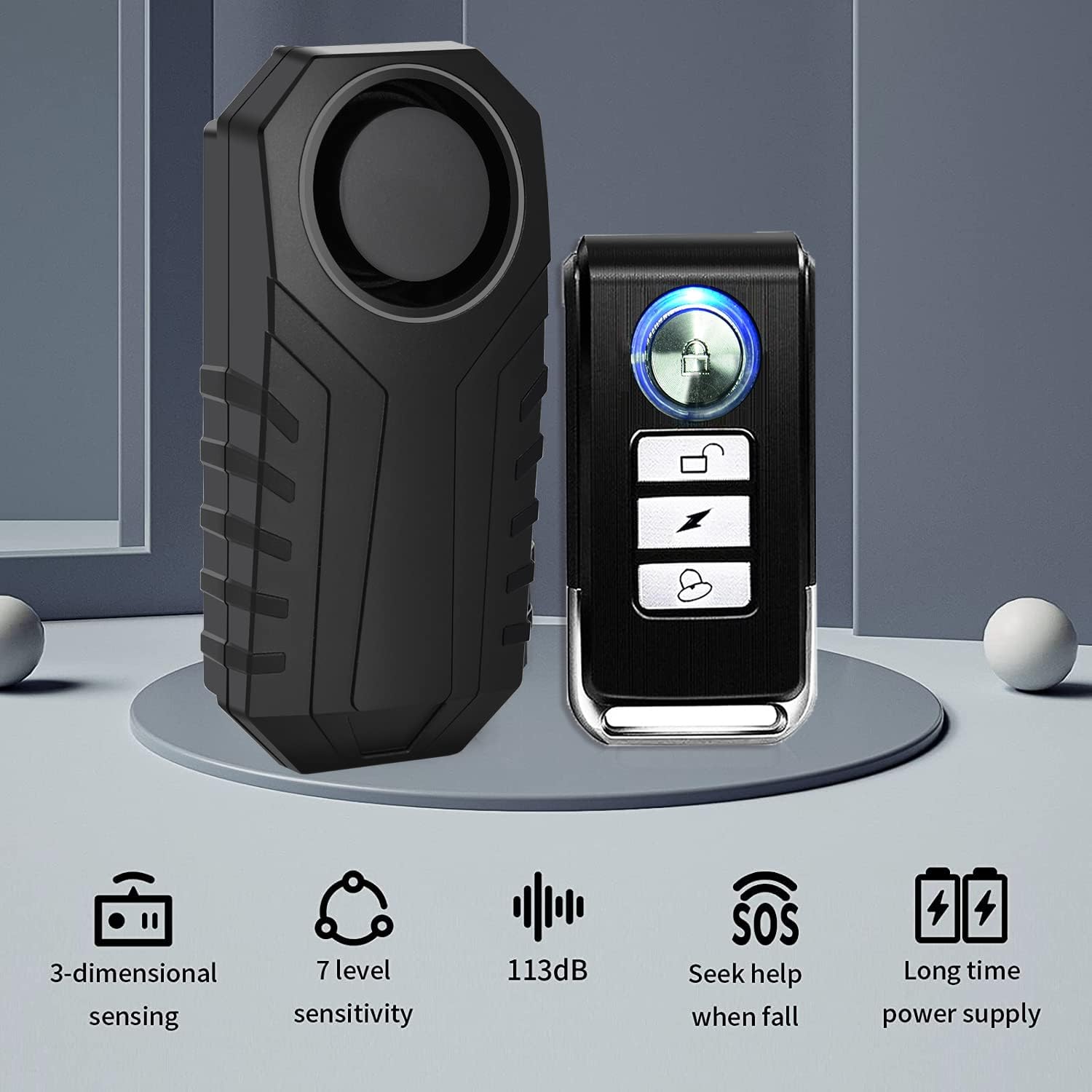 GREENCYCLE Bike Alarm 7 levels adjustable sensitivity