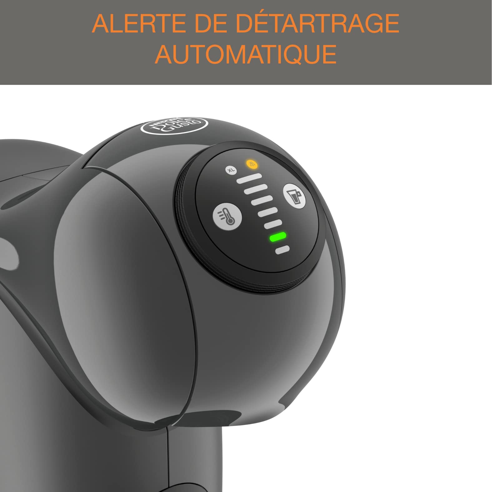 Krups Nescafé Dolce Gusto Machine à café capsule, Pression 15 bars, Tailles des boissons ajustables, Expresso parfait, Arrêt automatique, Compact, Genio S, Anthracite KP240B10
