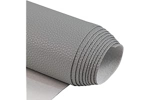 TORRAMI Gray Faux Leather Fabric Sheets for Upholstery and Crafts 1 Yard