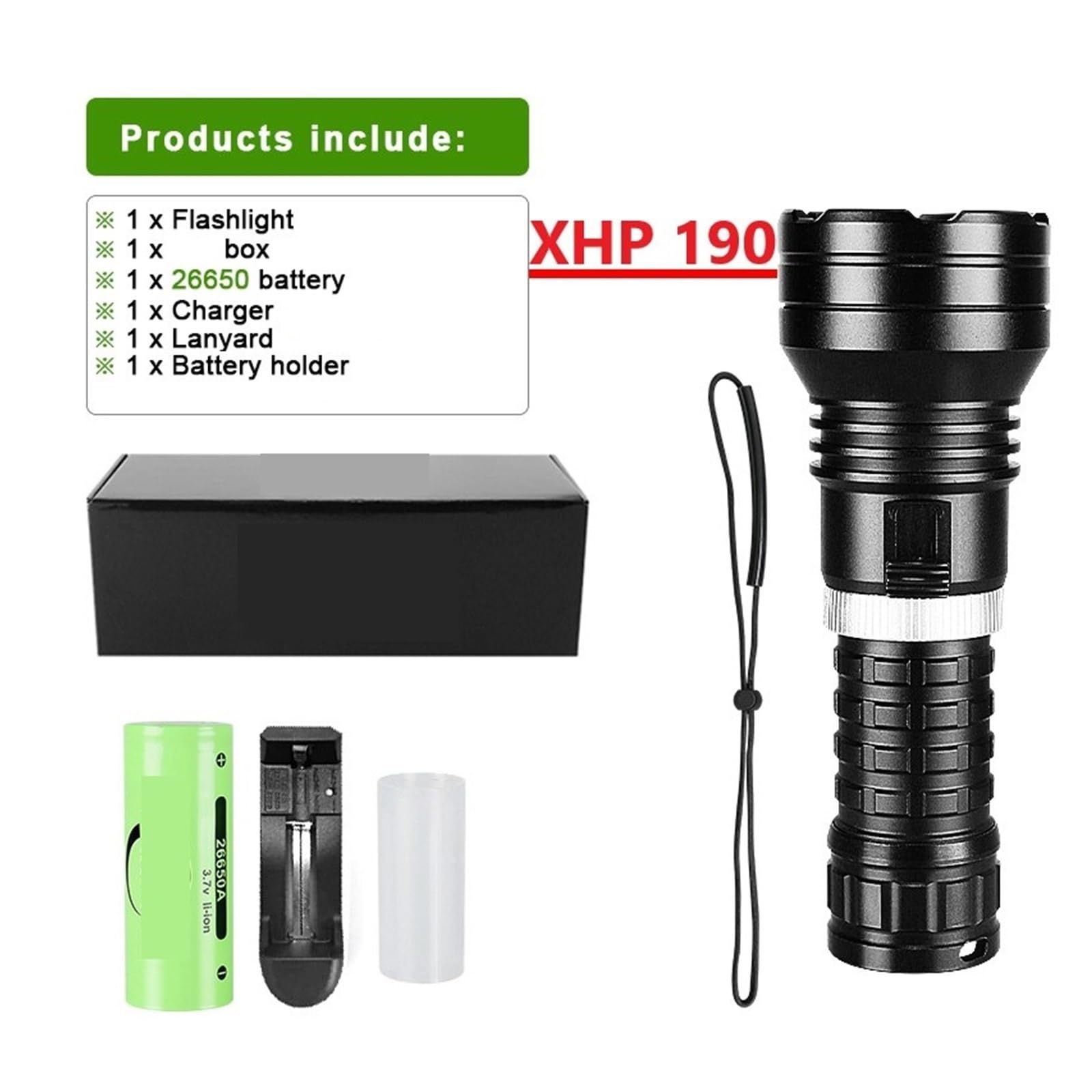Latarka do nurkowania, Najmocniejsza latarka do nurkowania XHP190 LED profesjonalna lampa podwodna High Power 18650 latarnia do sportów podwodnych(XHP190D)