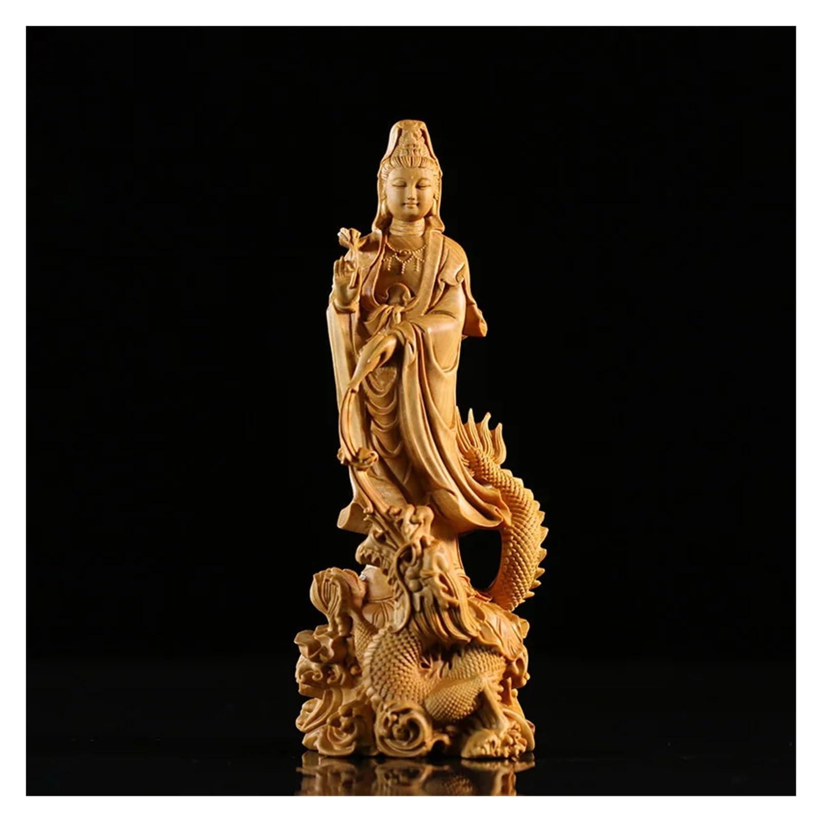 SAMCIOI Desktop Figurines Woodcarving Buddha Statues Are Handmade, Exquisite Desktop Decorations Office Decorations