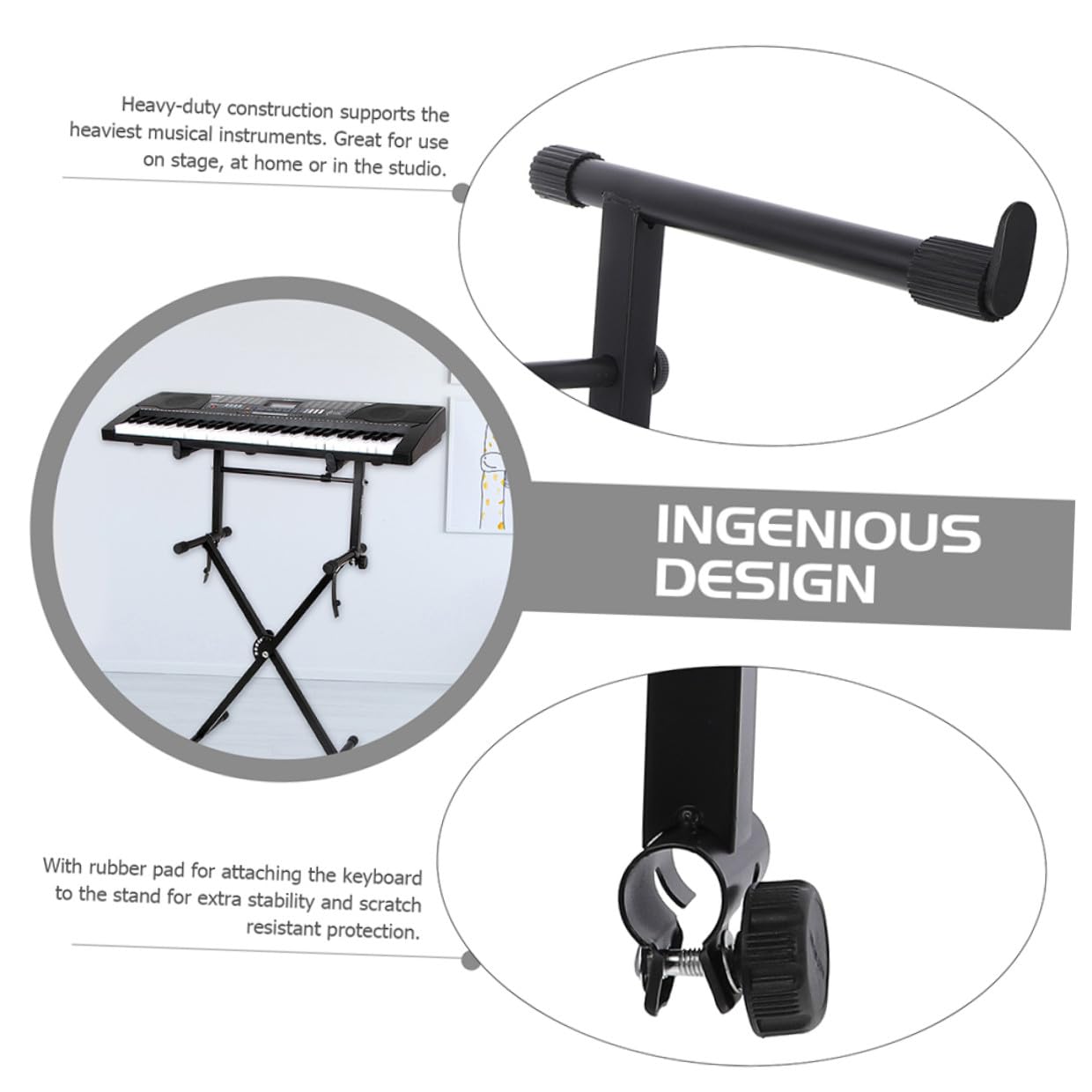 Baluue 2 set Supporto Tastiera Rialzato per Pianoforti Digitali Stand e Antiscivolo Custodia Compatta per Musicisti Professionisti e Amatori