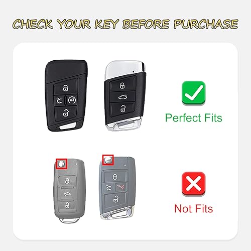 Miniatura 2 de Funda para llavero VW con llavero de automóvil con perla, carcasa para llave de VW Volkswagen Atlas Jetta Passat Arteon Tiguan, protector de llave