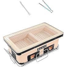 Amecke Charcoal Grill Stove Barbecue Charcoal Stove Japanese Style Home Barbecue Stove Outdoor Portable Barbecue Stove Table Barbecue Stove Japanese Style Clay Mud Stove Charcoal Outdoor Camping BBQ