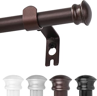 CorkLatta Bronze Curtain Rods for Windows 30 or 45 Inches with Brackets,Decorative 5/8 Inch Diameter Small Window Curtain Rod Set for Bedroom, Room Divider, Living Room, Kitchen, Bathroom
