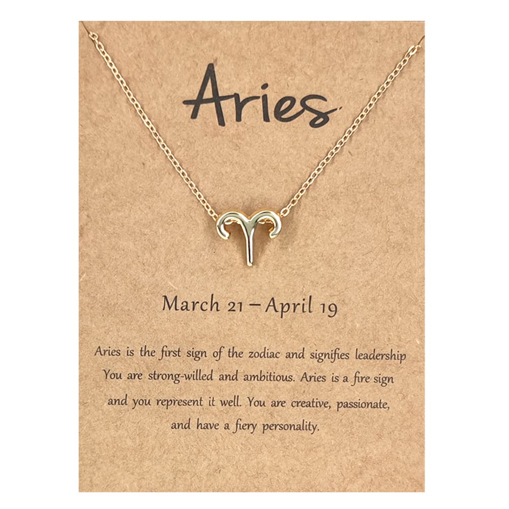 Aries zodiac necklace gold Clearance