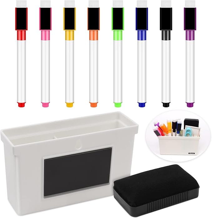 Whiteboard Holder Set with 8 Color Whiteboard Markers