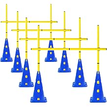 Agility Poles and Hurdles Set Detachable Speed Training Poles Set 8 Training Cones and 12 Agility Poles