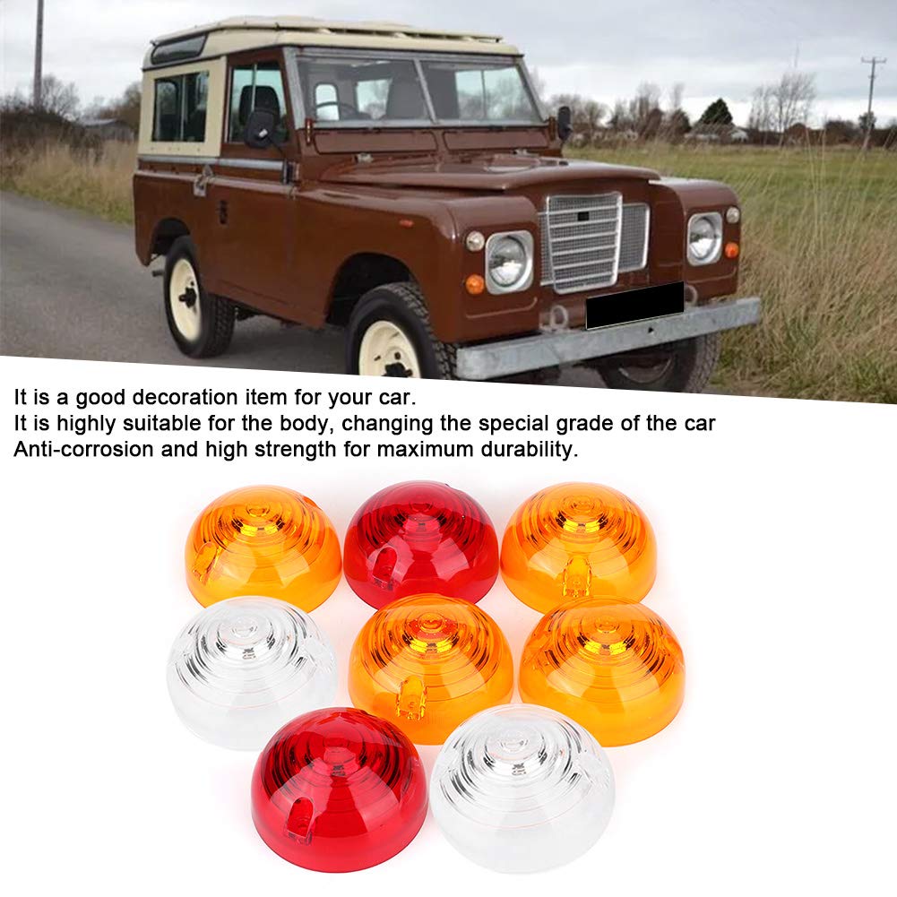 8Pcs Stop/Coda/Luce di svolta Lente di ricambio Giallo + Bianco + Rosso per Defender tutti i modelli fino al 1995 per la Serie 3 Tutti i modelli