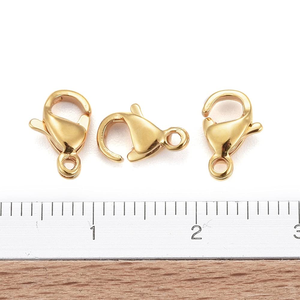 DanLingJewelry 100Pcs Grade A 304 Stainless Steel Lobster Claw Clasps Golden Color 9x6x3mm Hole: 1mm, 100pcs, 9x6x3mm - Image 3