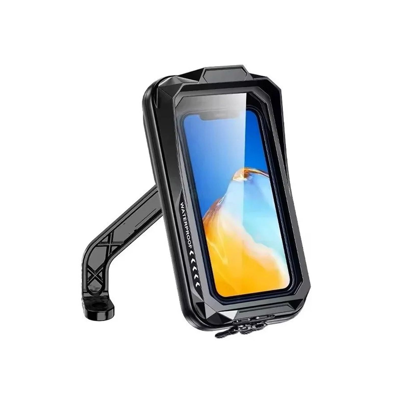 Motociclo Supporto GPS Supporto Telefono Moto Impermeabile Universale Anti-vibrazione Con Visiera Parasole Touchscreen Smartphone Da 4,7" A 7,0". Porta Cellulare Motociclo(Rearview mirror)