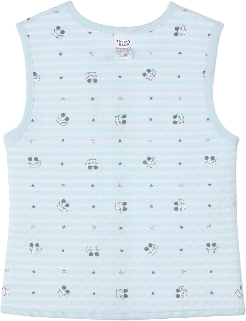 100% Certified Organic Cotton Baby Quilted Jacquard Sleeveless Jacket Soft Vest