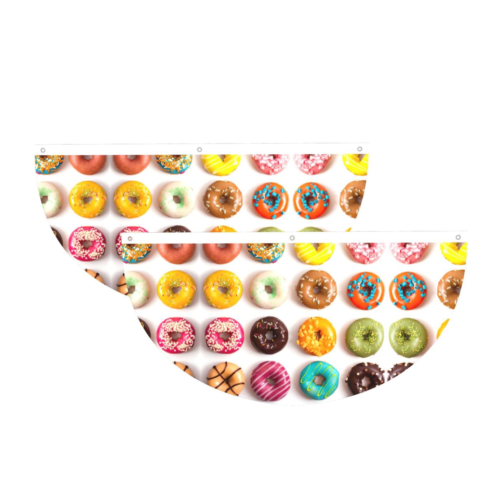 Banderines semicirculares de donas para decoración exterior de fiestas