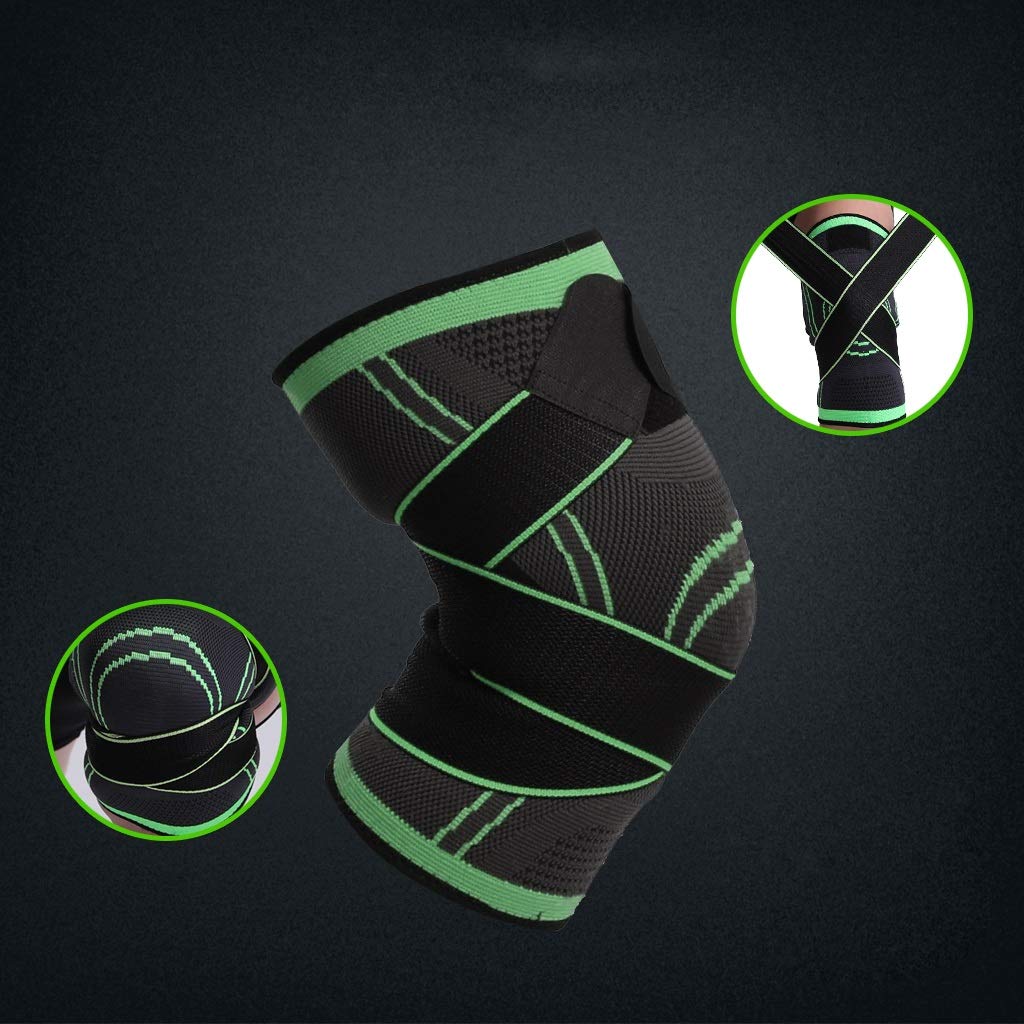 Sports Kneepad 1 Pair Men Pressurized Elastic Knee Pads Support Fitness Gear Basketball Volleyball Brace Protector(E,XL)
