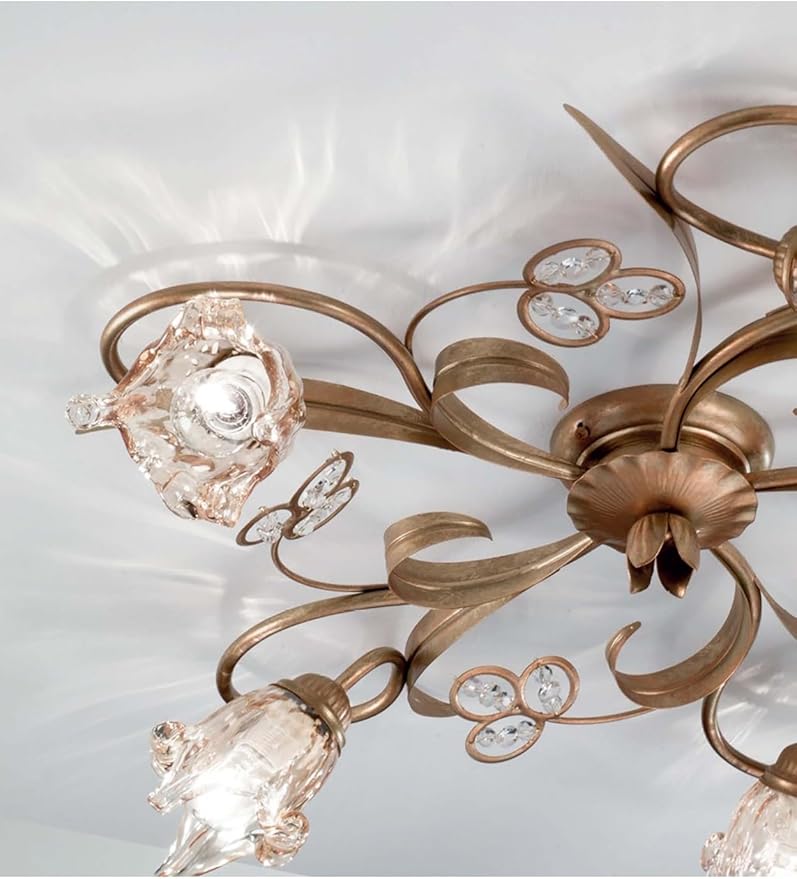 Generico Klassieke plafondlamp van smeedijzer met Frans gouden kristal, 5 lampen, DP264 verlichting voor woonkamer, kinderkamer, eetkamer, slaapkamer. photo 2