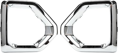 Miniatura 5 de Xiaoyudou Cubierta de biseles de luz antiniebla delantera izquierda y derecha compatible con GMC Sierra 1500 Denali SLT AT4 2019-2021 (plateado)