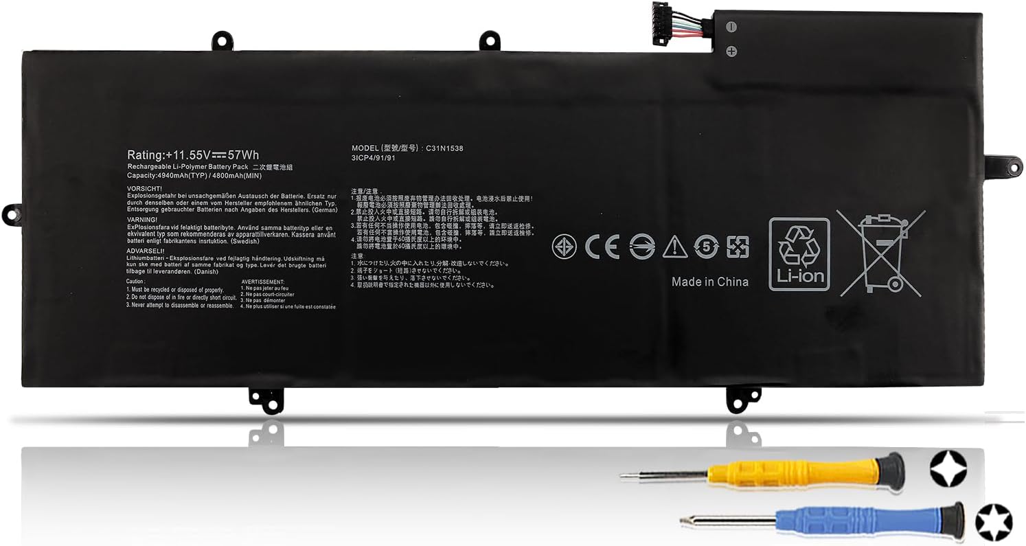 Dentsing C31N1538 11.55V 57Wh/4800mAh Laptop Battery Compatible with ASUS ZenBook Flip Q324UA UX360UA UX360UAK Series Notebook C31Pq9H 0B200-02080000
