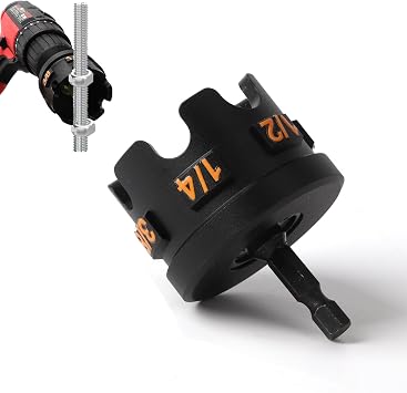 Nut Zipper Drill Attachment for Fast Nut and Bolt Removal, Nut Zipper Drill Attachment for Impact Drills, Nut Zipper Tool for 1/4", 3/8", and 1/2" Threaded Rods Aluminum alloy