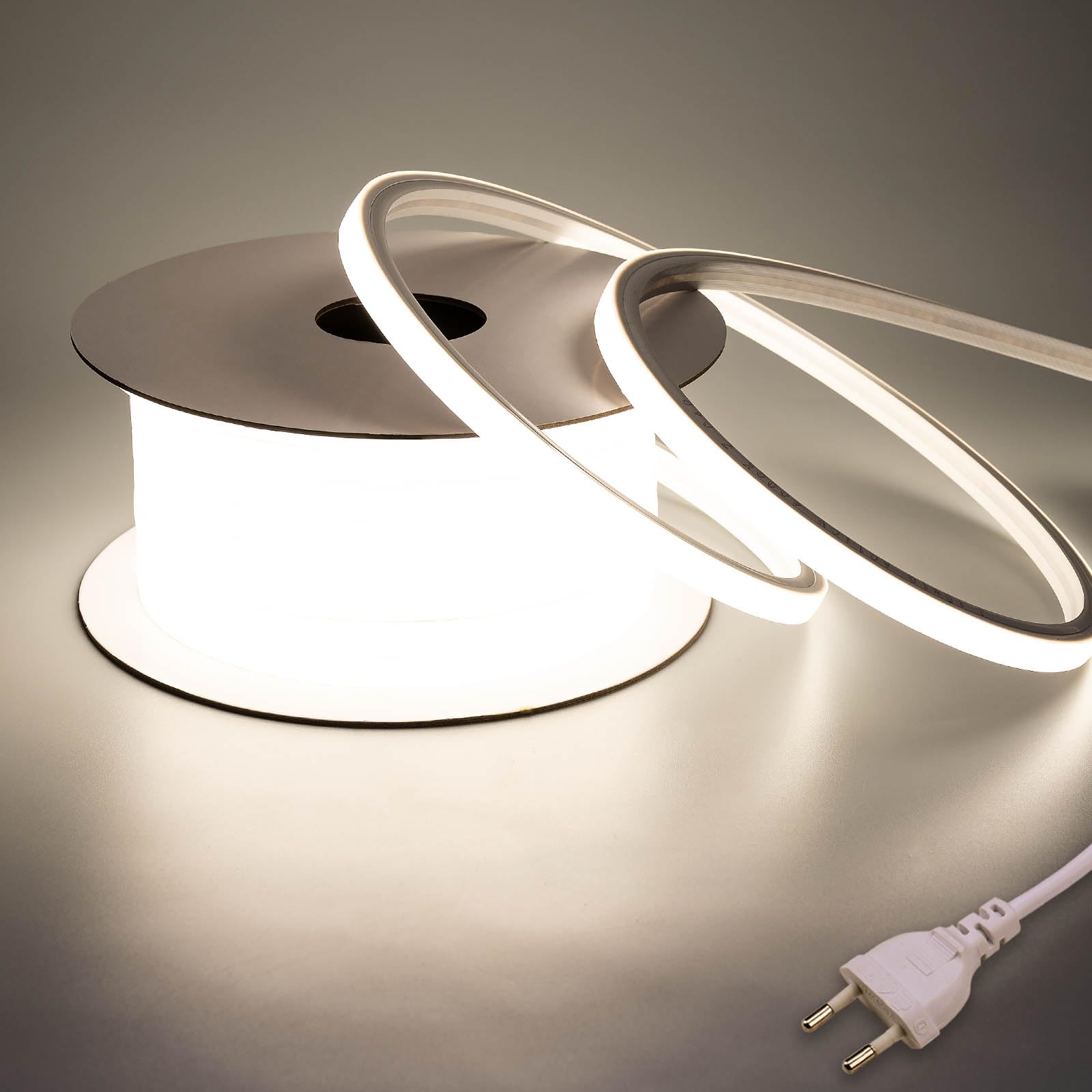 BENLUN AC 220V Neon LED Strip Outdoor 10M, 4000K Naturweiß LED Streifen Aussenbereich Wasserdicht IP65, LED Band 230V Direktanschluss, 10W/M Lichtband für Außen Indirekte Deleuchtung
