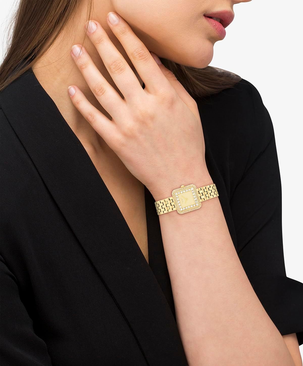 COACH Cass Women's 2H Quartz Watch - Link Bracelet - Bold Square Shape Case - Crystal Set Bezel and Dial - Gift for Her - 24.2mm - Image 4