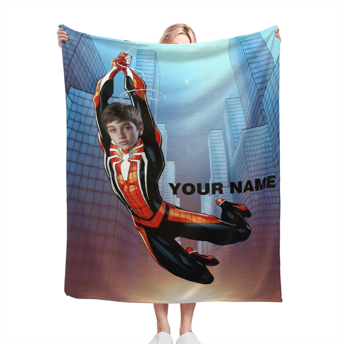 DaGio Custom Blanket with Face Name Personalized Throw