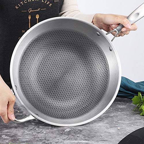 Wok de acero inoxidable 304 con fondo de nido de abeja antiadherente miniatura 6