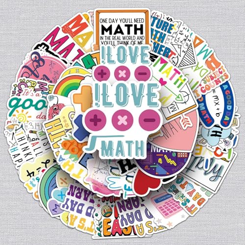 Mathematisch Aufkleber Mathematics Sticker Set 50 Stücke Niedlich Deko für Auto Laptop Skateboard Fahrrad Moped Motorrad Fahrrad Computer,Geeignet für Erwachsene Kinder
