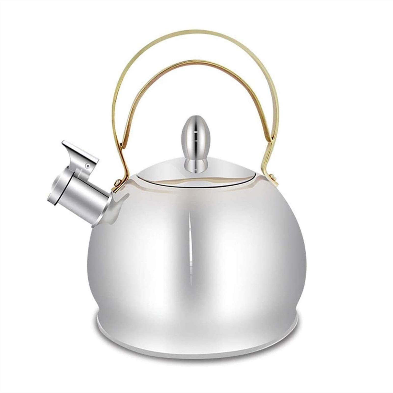 Bouilloire en acier inoxydable robuste 3L avec sifflet pour cuisine à induction