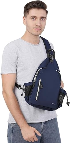 Miniatura 7 de MOSISO Mochila de lona y mochila de doble capa para senderismo, bolsa de hombro para hombresmujeres, gris espacial y azul marino