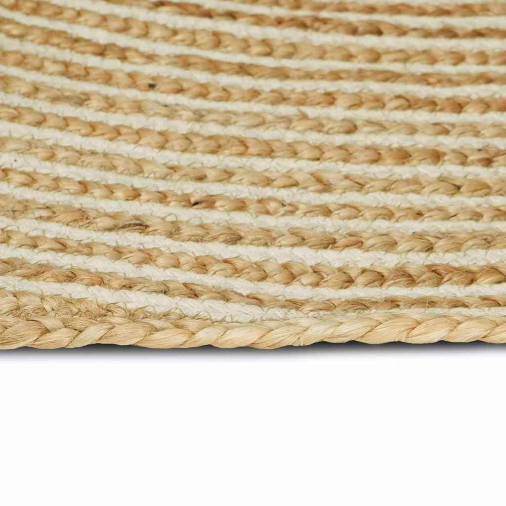 Tapis de salon, ovale, en toile de jute, blanc naturel, 245 x 152 cm, tissé à la main, lavable en machine, design moderne pour salon, chambre à coucher et couloir