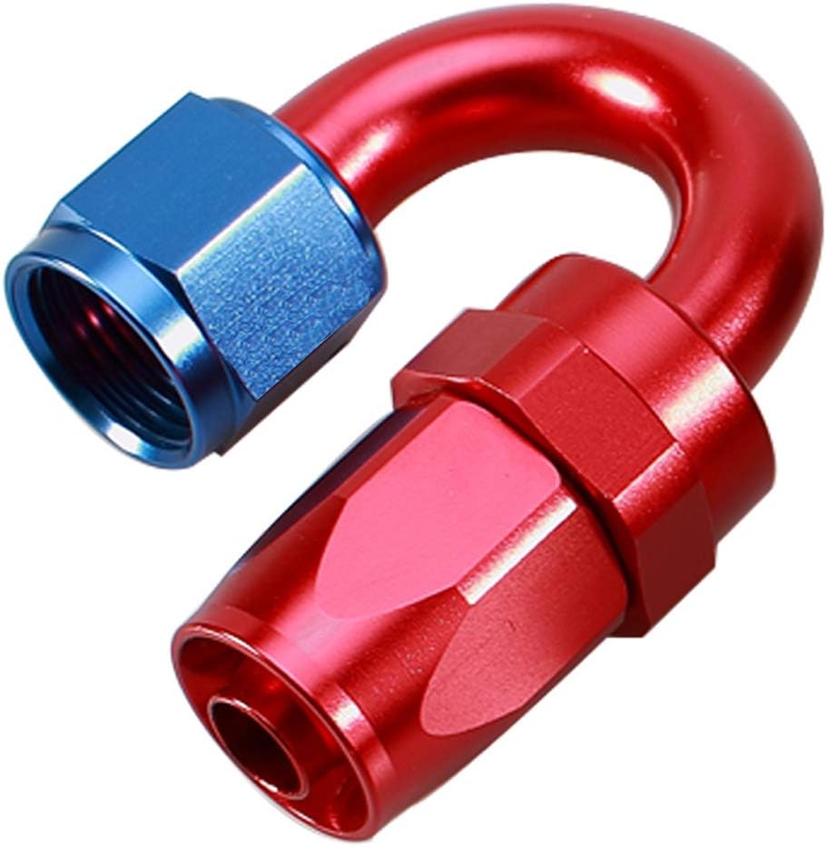 Aluminum Oil Fuel Line Fitting 180 Degree Elbow 4 AN Female to 4AN