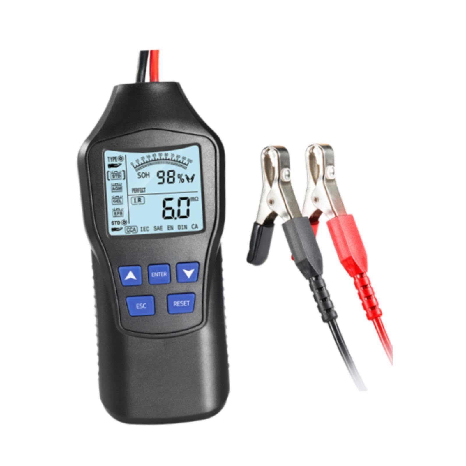 Probador de baterías para coche de 12V/24V de fácil manejo con