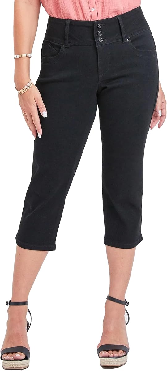 Royalty for Me Women's YMI Jeans Women's Wannabettabutt 3-Button Capri Sustainable