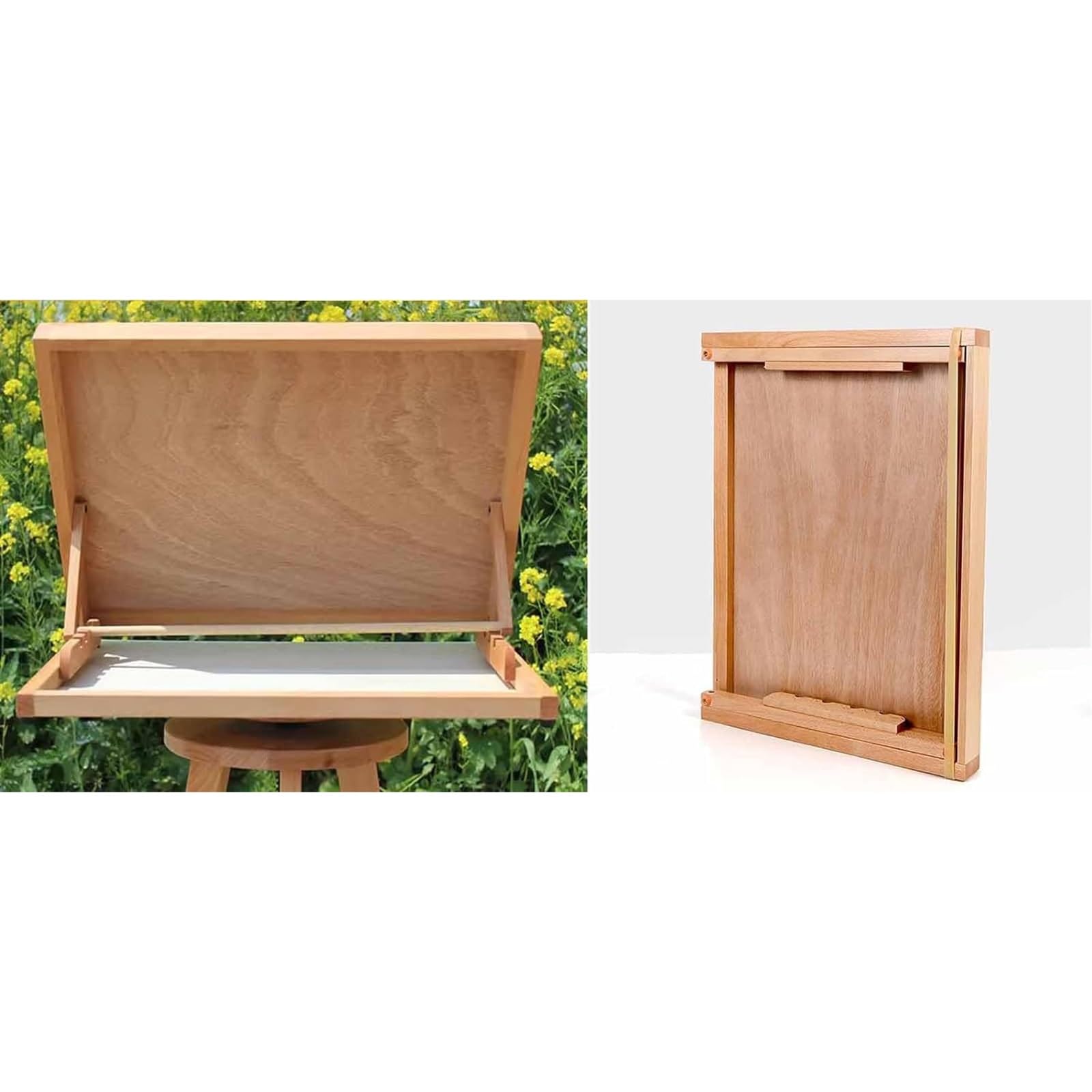 Holz Zeichenplatte A3/A2, Verstellbarer Tragbarer Drawing Board, Zeichenbrett zum Malen und Skizzieren, Staffelei Klein Faltbare Aufbewahrung (Size : 47x36cm/18.5x14.1in)