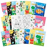 MALLMALL6 24Pcs Coloring Books for Kids Monsters Jungle Safari Animals Unicorn Ocean World Mix Styles DIY Art Drawing Pattern for Boy Girl Birthday Party Favors Home School Classroom Activity Supply
