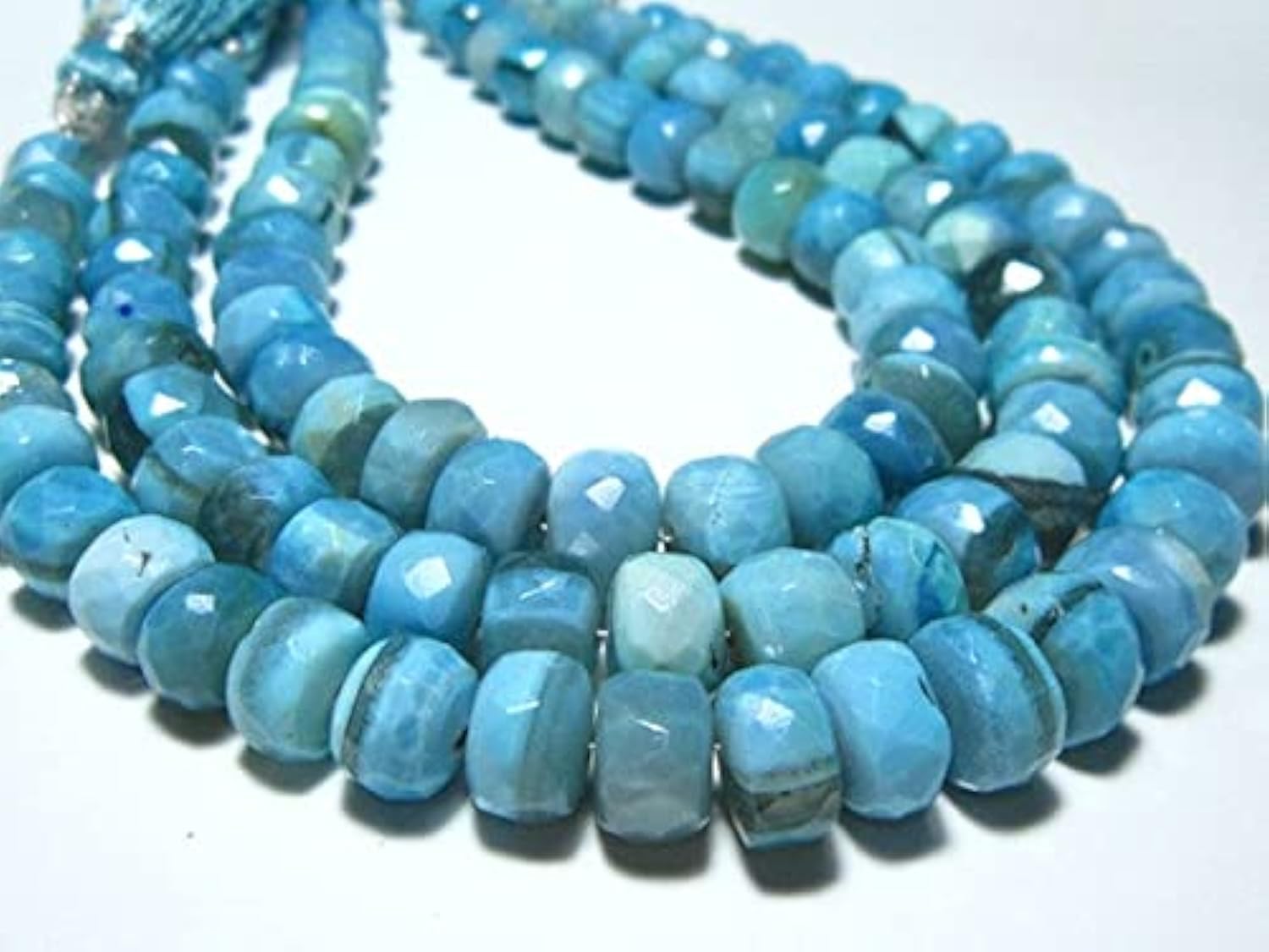 Opal Bleu Mystique AAA en perles rondelles facettées de 7 à 9mm pour création de bijoux de luxe