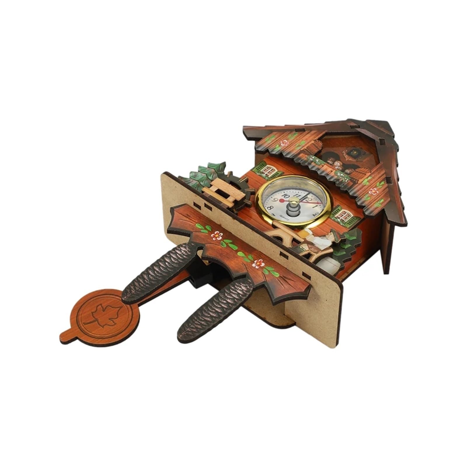 Relojes De Cuco Reloj de Pared de Cuco de Madera Antiguo con Forma de pájaro, Campana de Tiempo, Reloj Despertador oscilante, decoración artística for el hogar