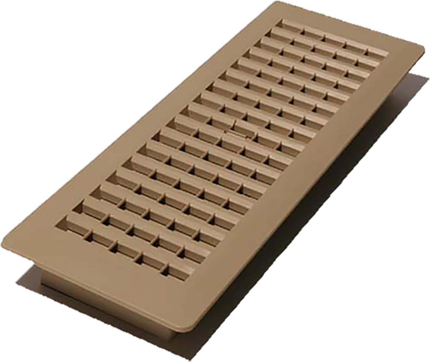 Taupe Lightweight Rectangular Floor Register, 4x14 Inches