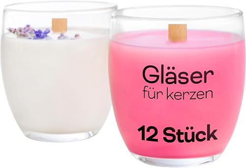 KONZEPT Kerzengläser 225 ml, 12 er Kerzen Gläser leer zum…