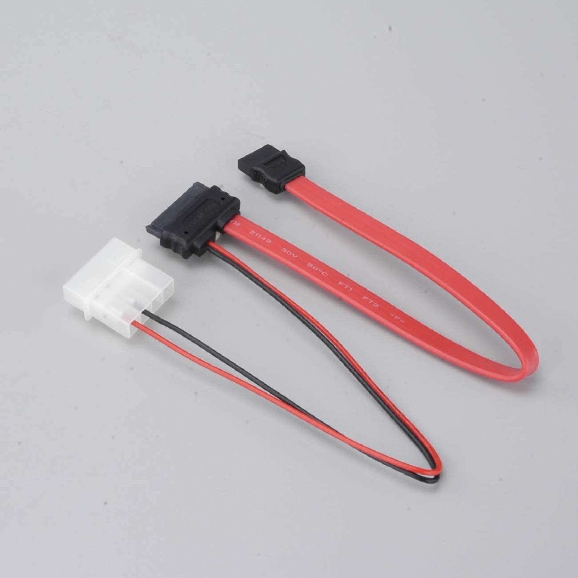 Akasa 20cm SATA Cable for Slimline Opticals | SATA Data & SATA Power Cable Converter | 200mm | AK-CB050